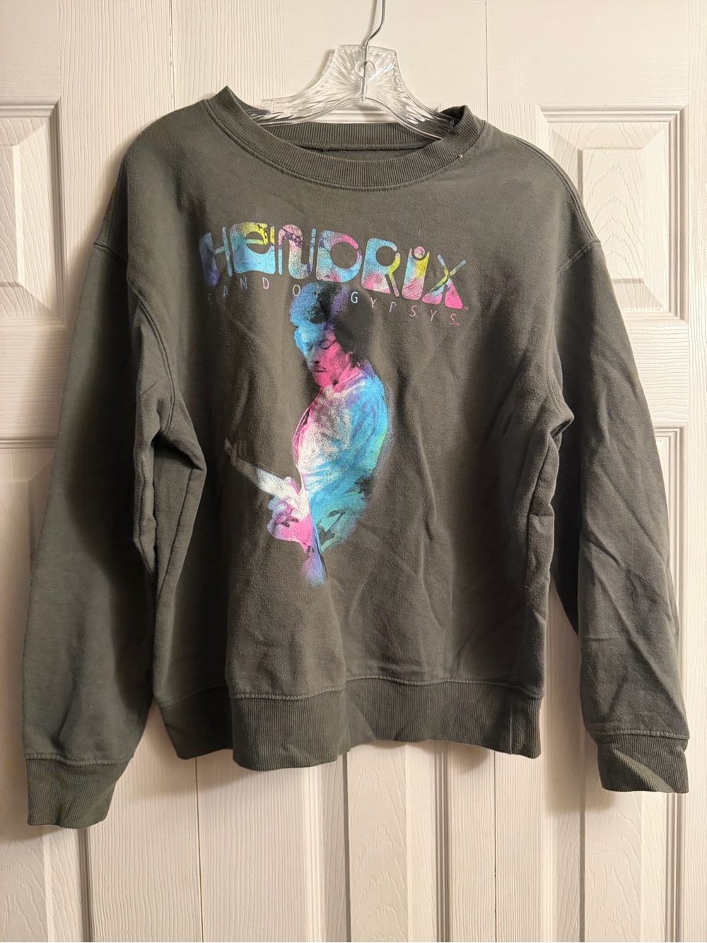 Authentic Hendrix Vintage-Inspired Grey Graphic Women’s Sweatshirt size M